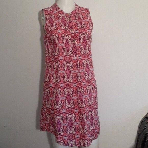 Cynthia Rowley linen mini dress 2 summer sleeveless casual xs boho sundress - Picture 1 of 9